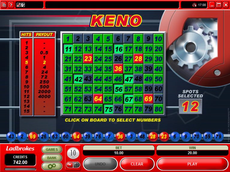 Ví dụ về chơi game keno 77bet 